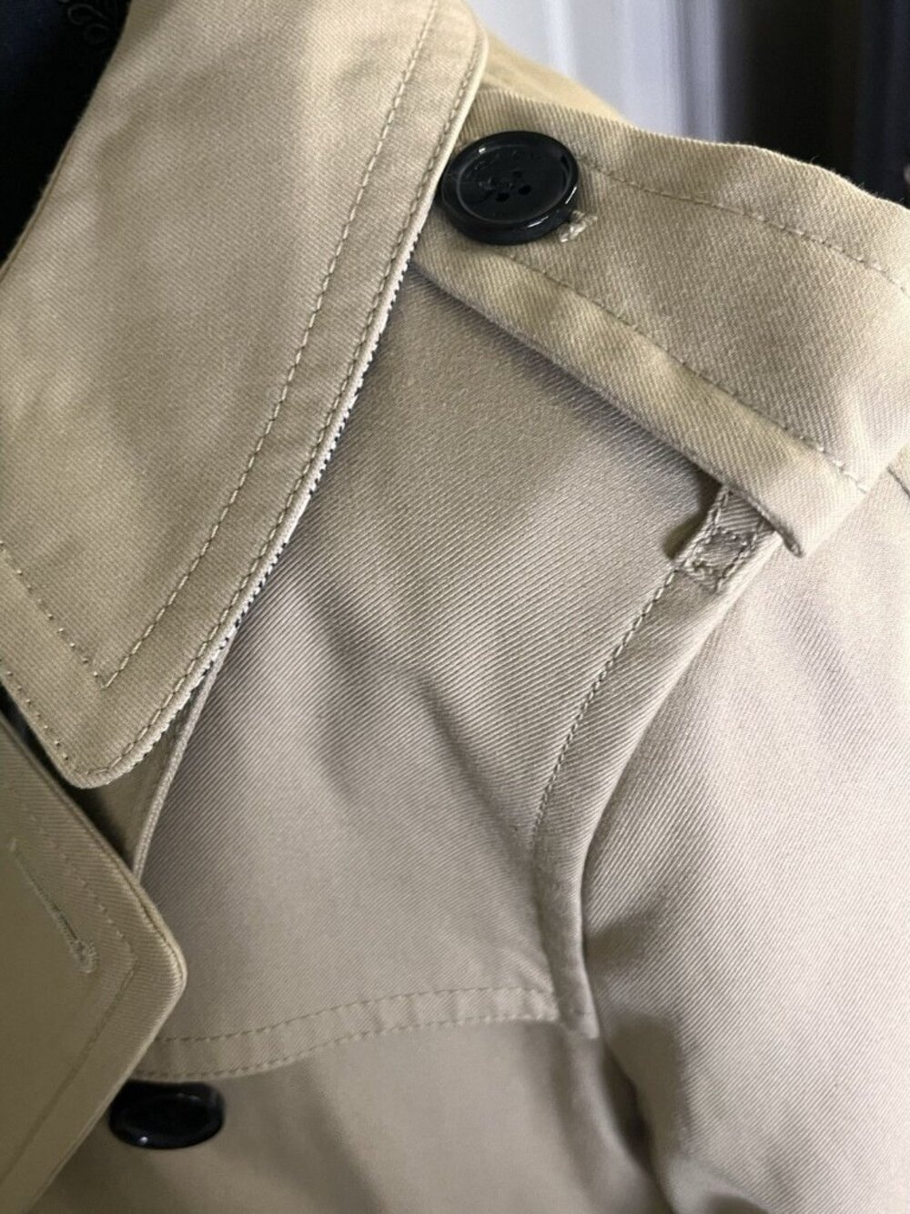 Coach Women's Medium Double Breasted Classic Khaki Trench Coat Belted Button Up - Picture 8 of 14